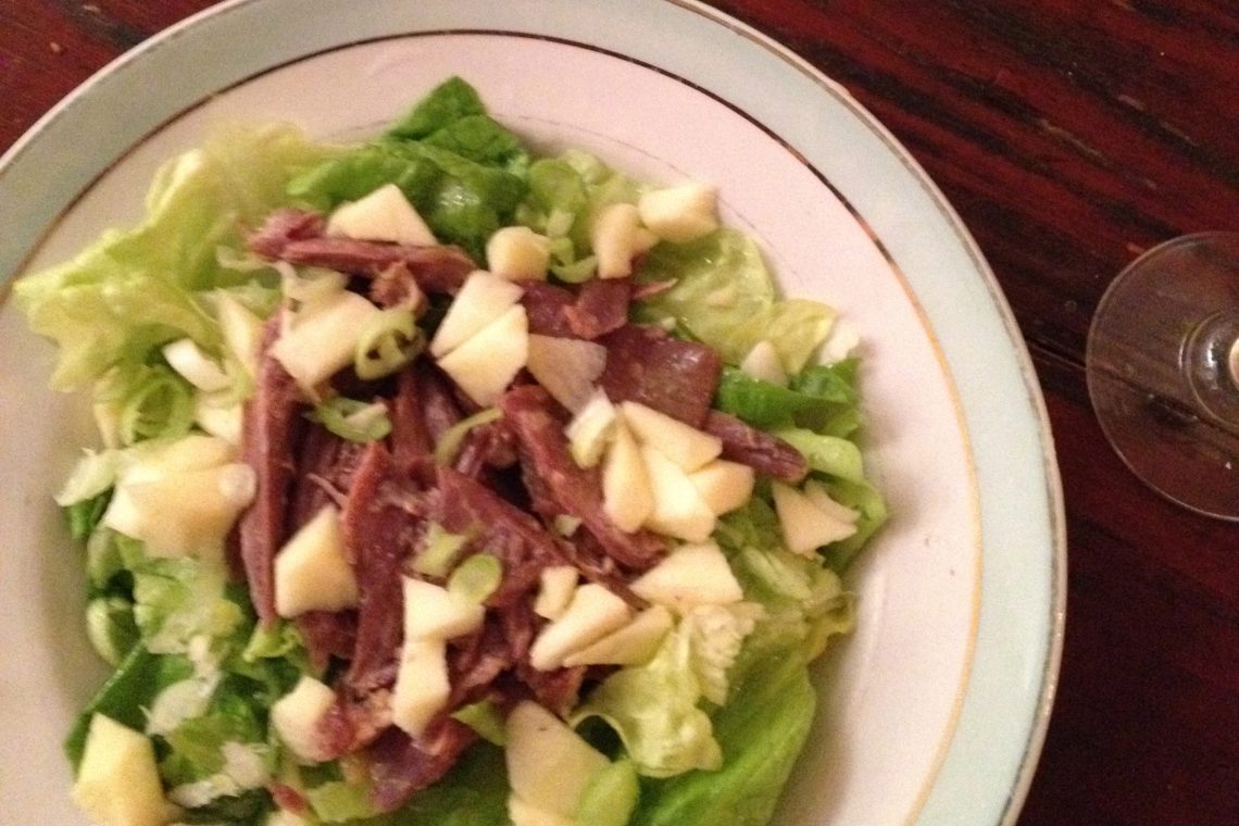 Salade met eend en appel