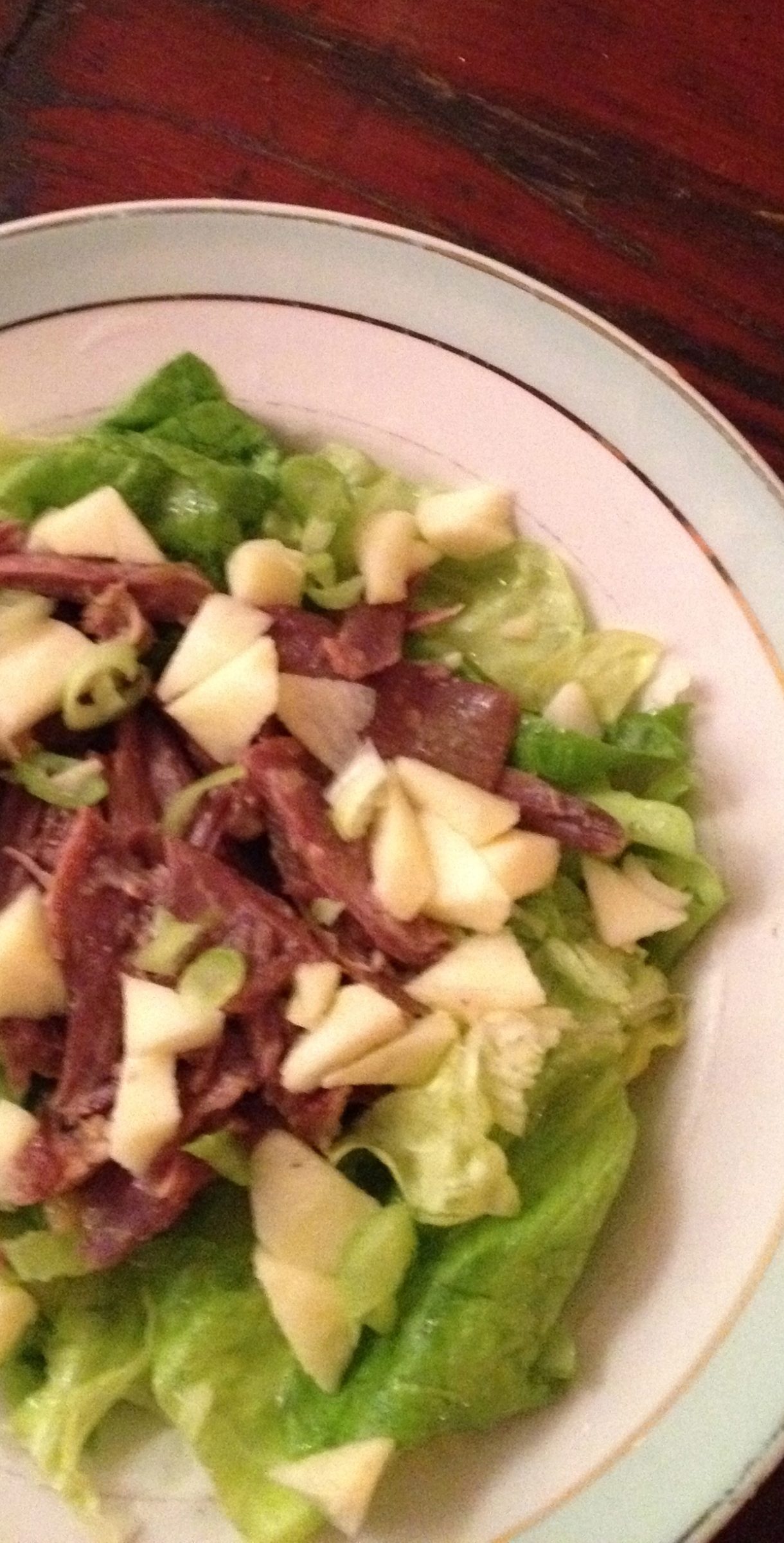 Salade met eend en appel