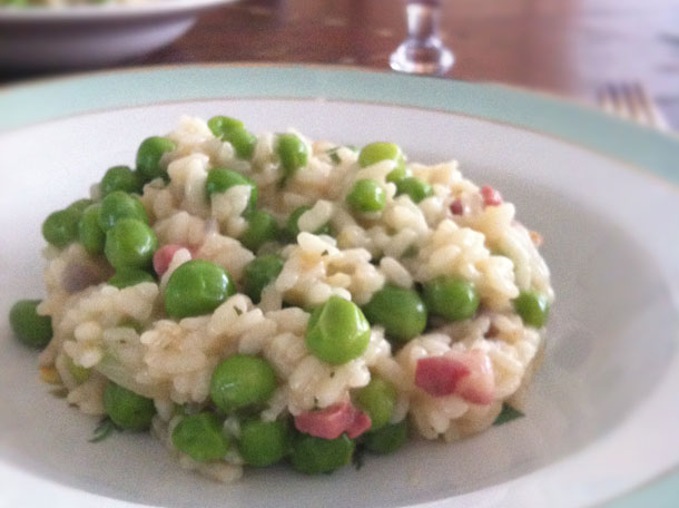 Risotto met doperwten