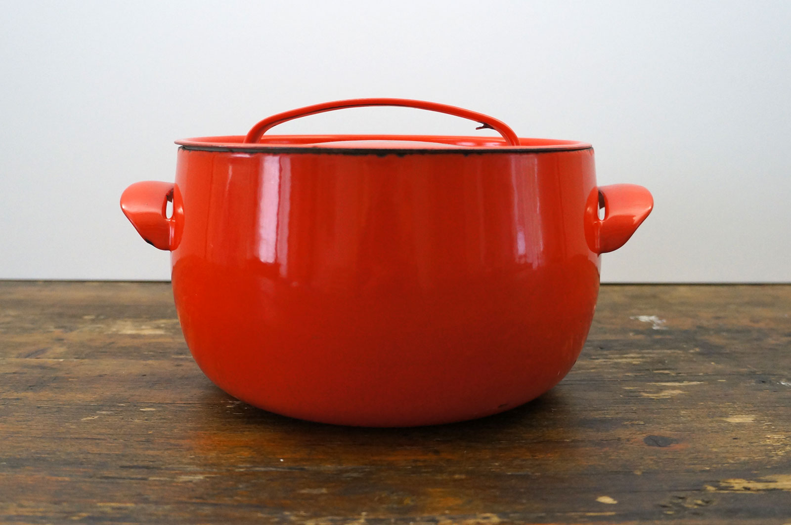 Vintage emaille kookpan met oortjes