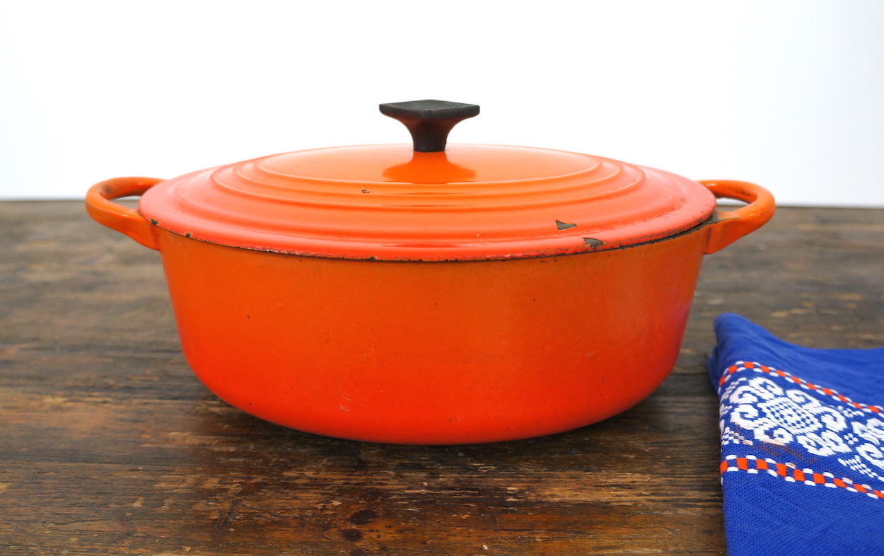 Oranje ovale Le Creuset pan